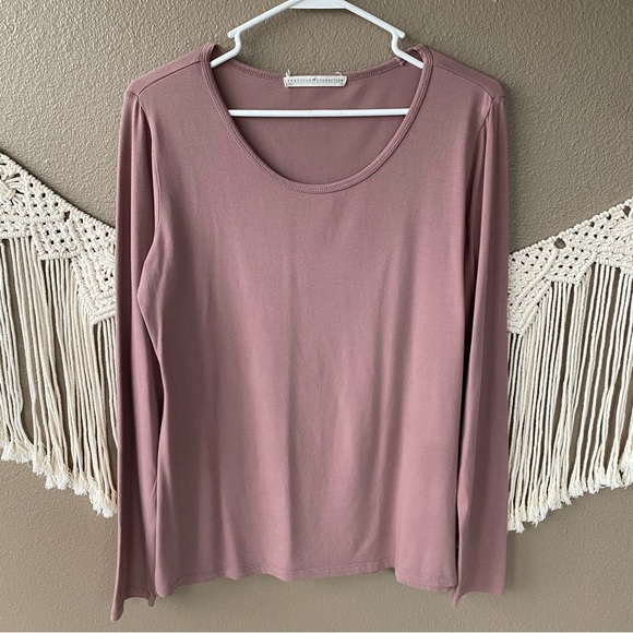 Peruvian Connection Tops - Peruvian Connection dusty pink pima cotton layering long sleeve tee EUC